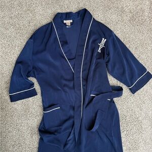 Mark & Graham Women's Navy Robe with White Trim